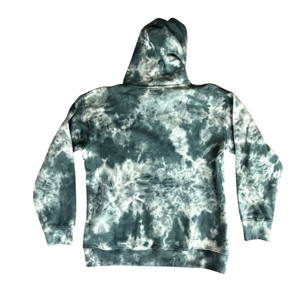 Market Hoodie Mens L Green Tie Dye Arched Logo Pullover Streetwear Skater Urban - Picture 8 of 9